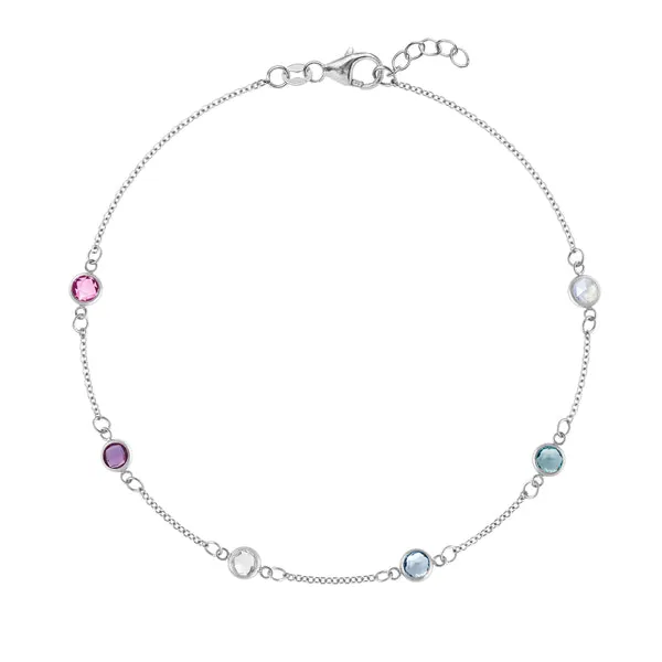 Personalized Classic 6 Birthstone Bracelet in 14k Gold sold by Haverhill