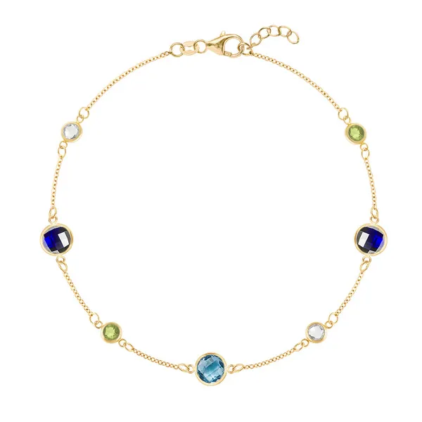 Personalized Bayberry Grand & Classic 7 Stone Bracelet in 14k Gold sold by Haverhill