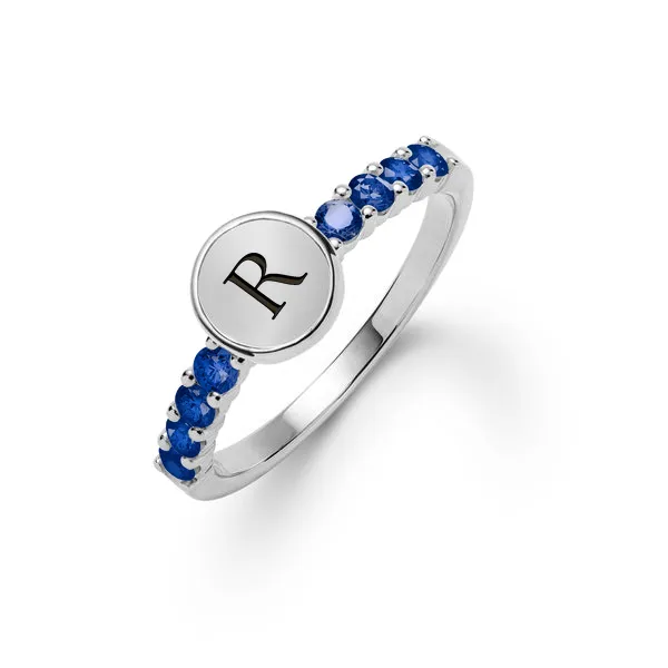 Personalized Rosecliff Letter Ring in 14k Gold sold by Haverhill