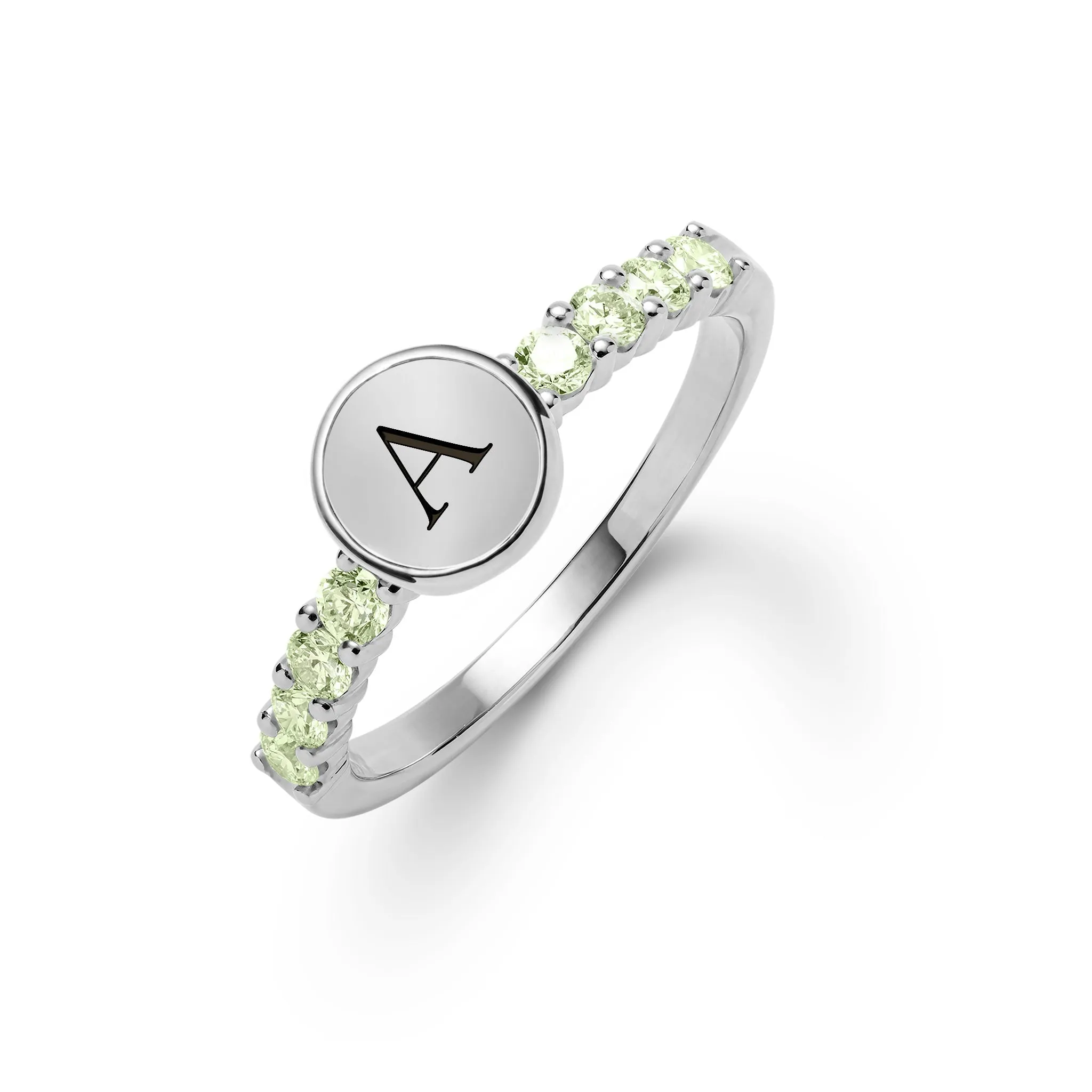 Rosecliff Letter Peridot Ring in 14k Gold (August) sold by Haverhill product image thumbnail 5