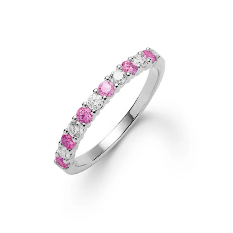 Personalized Rosecliff Birthstone Stackable Ring in 14k Gold sold by Haverhill