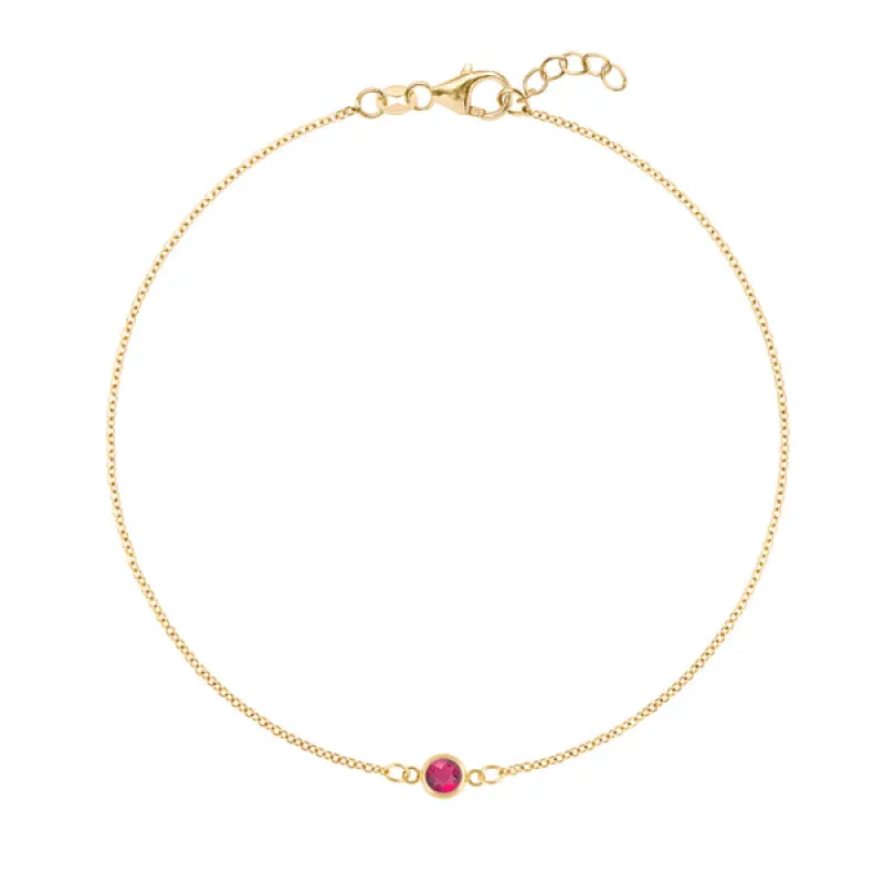 Personalized Classic 1 Birthstone Bracelet in 14k Gold sold by Haverhill