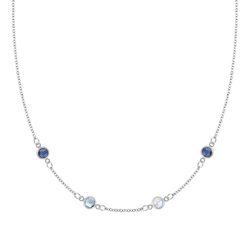 Personalized Classic 4 Birthstone Necklace in 14k Gold sold by Haverhill