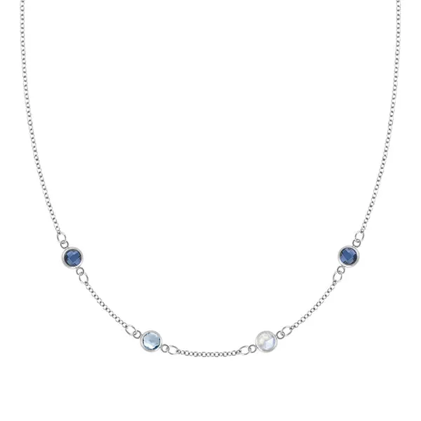 Personalized Classic 4 Birthstone Necklace in 14k Gold sold by Haverhill