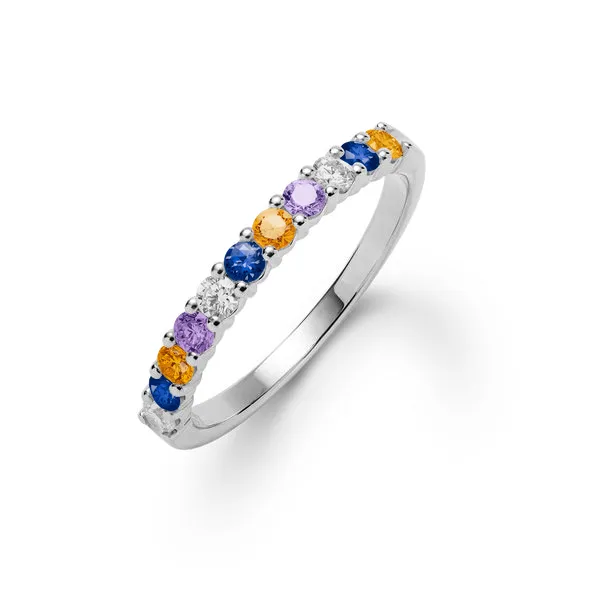 Personalized Rosecliff Birthstone Stackable Ring in 14k Gold sold by Haverhill
