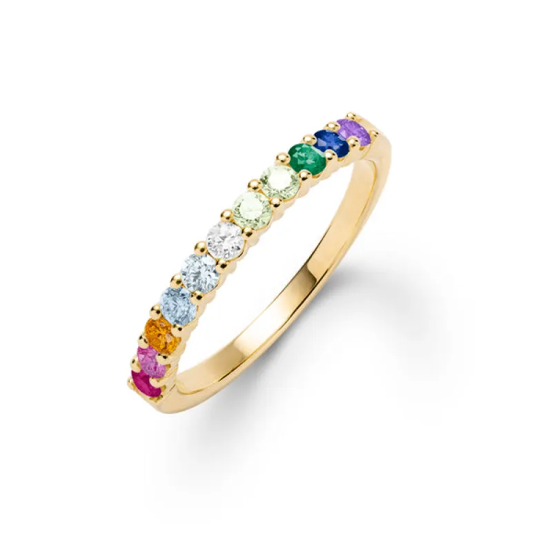 Personalized Rosecliff Birthstone Stackable Ring in 14k Gold sold by Haverhill