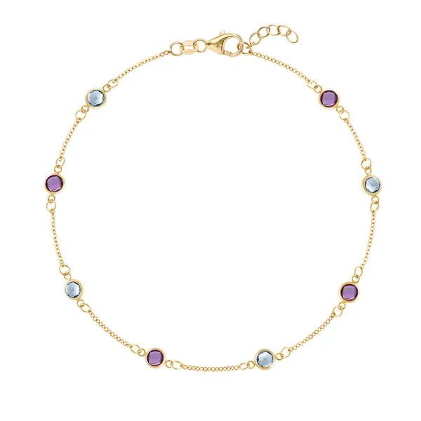 Personalized Classic 8 Birthstone Bracelet in 14k Gold sold by Haverhill