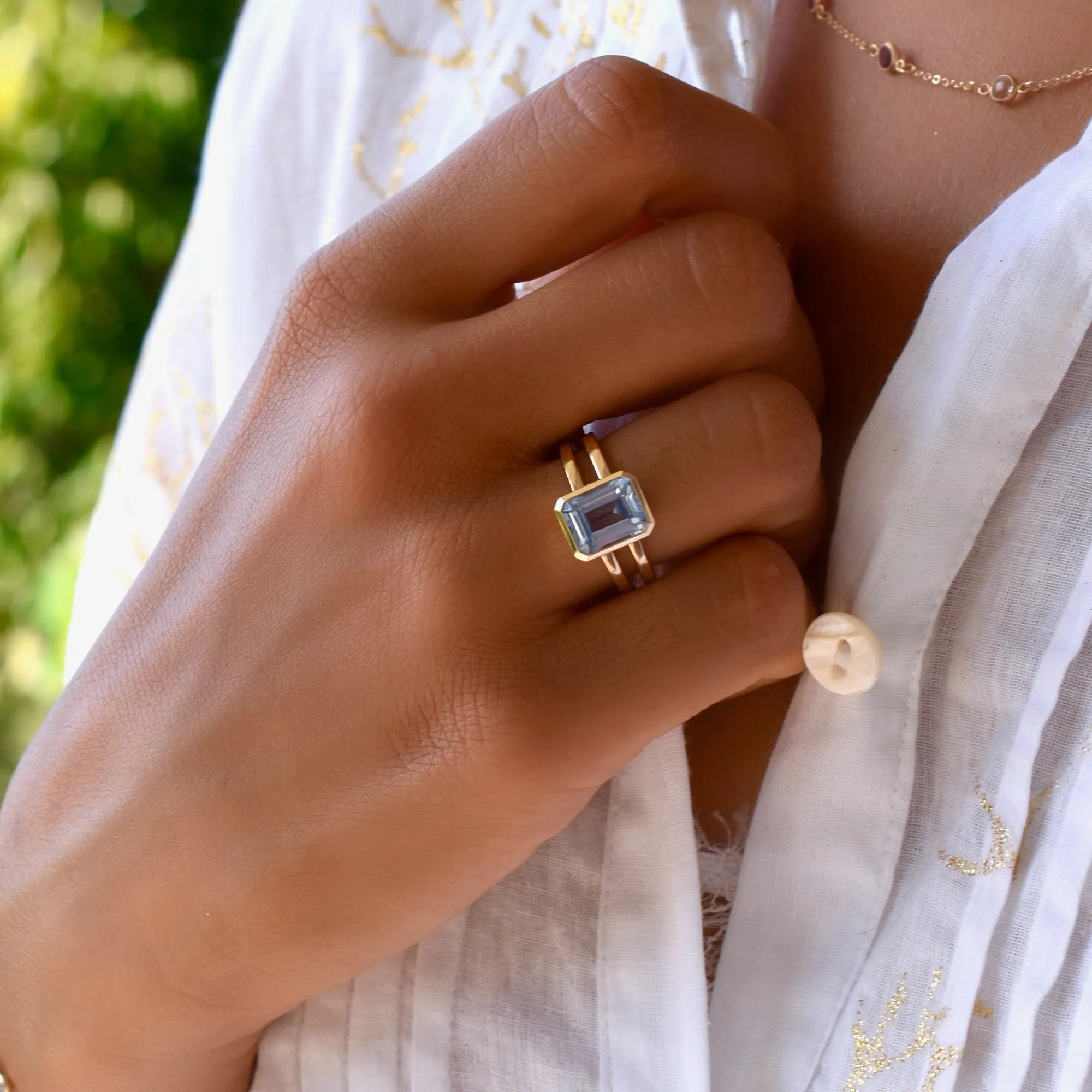 Personalized Warren Vertical Birthstone Ring in 14k Gold sold by Haverhill product image thumbnail 2