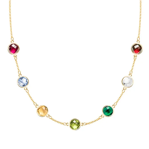 Personalized Grand 7 Birthstone Necklace in 14k Gold sold by Haverhill