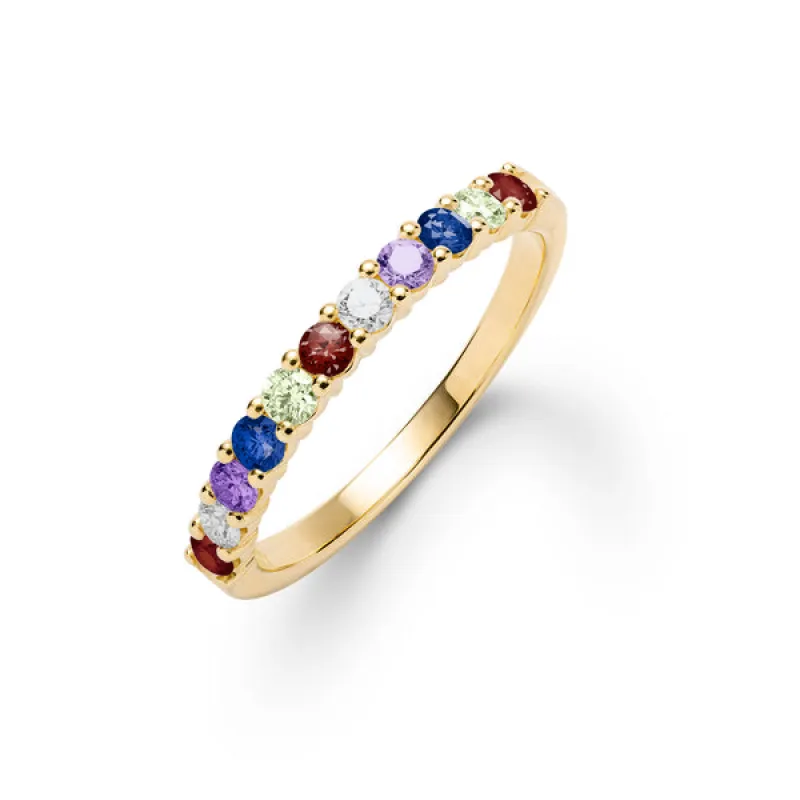 Personalized Rosecliff Birthstone Stackable Ring in 14k Gold sold by Haverhill