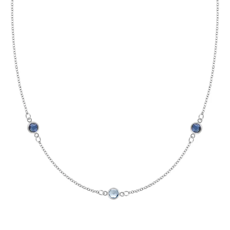 Personalized Classic 3 Birthstone Necklace in 14k Gold sold by Haverhill