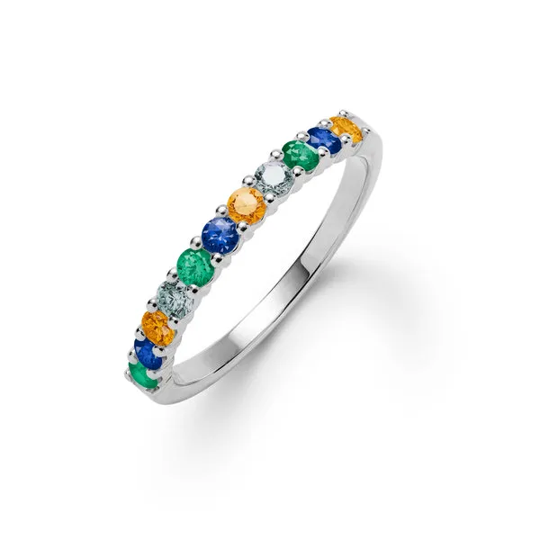 Personalized Rosecliff Birthstone Stackable Ring in 14k Gold sold by Haverhill