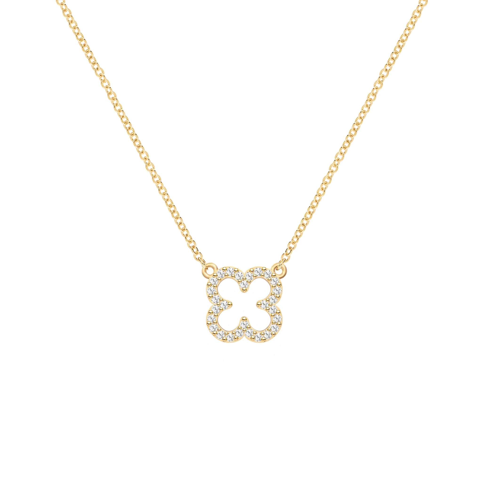 Diamond Clover Necklace in 14k Gold sold by Haverhill