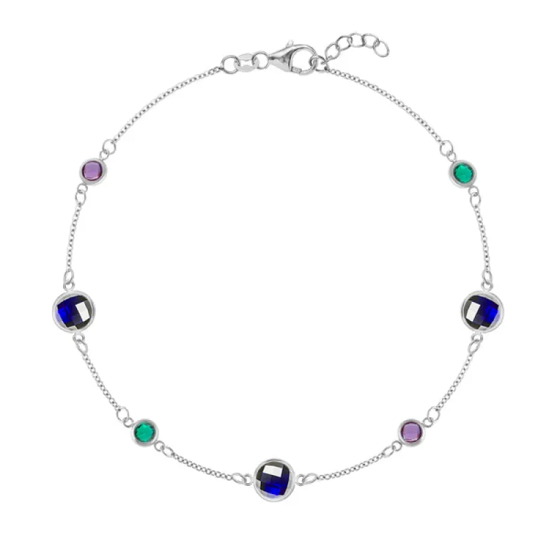 Personalized Bayberry Grand & Classic 7 Stone Bracelet in 14k Gold sold by Haverhill