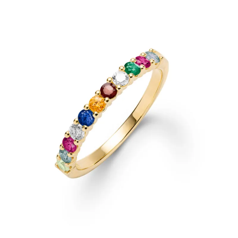 Personalized Rosecliff Birthstone Stackable Ring in 14k Gold sold by Haverhill