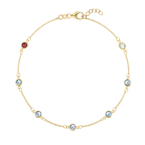 Personalized Classic 7 Birthstone Bracelet in 14k Gold sold by Haverhill