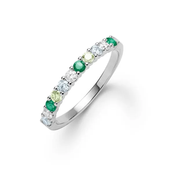 Personalized Rosecliff Birthstone Stackable Ring in 14k Gold sold by Haverhill