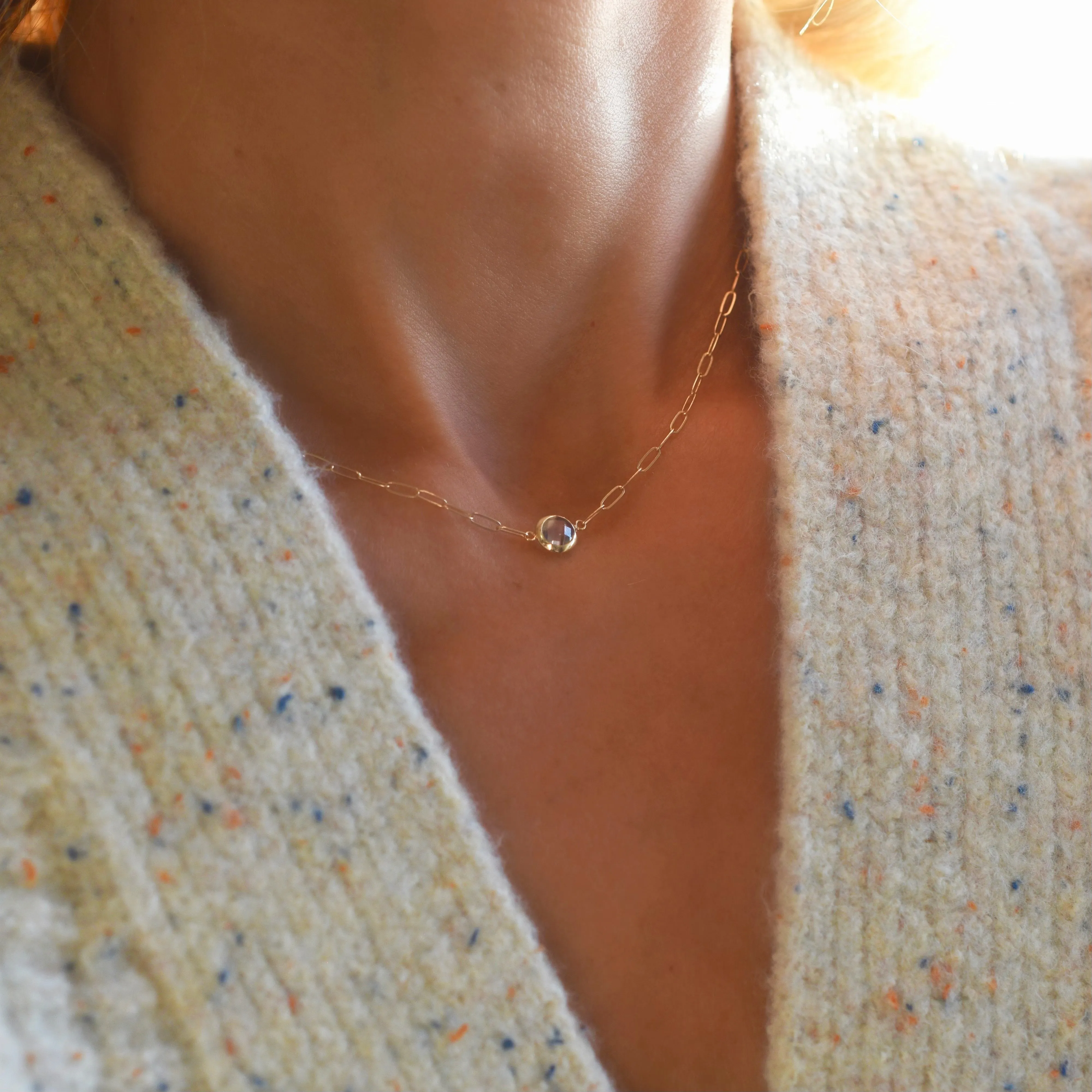 Personalized Grand 1 Birthstone Adelaide Mini Necklace in 14k Gold sold by Haverhill product image thumbnail 2