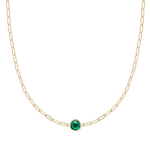 Personalized Grand 1 Birthstone Adelaide Mini Necklace in 14k Gold sold by Haverhill