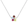 Personalized Greenwich Flower Birthstone & Diamond Necklace in 14k Gold sold by Haverhill
