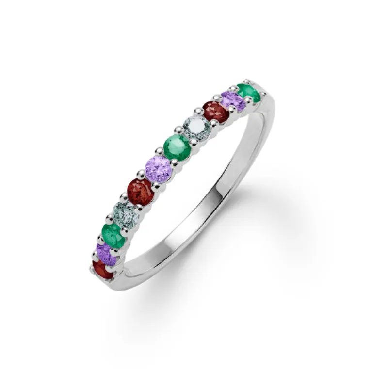 Personalized Rosecliff Birthstone Stackable Ring in 14k Gold sold by Haverhill