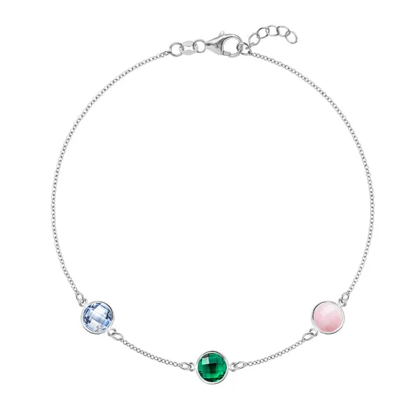 Personalized Grand 3 Birthstone Bracelet in 14k Gold sold by Haverhill
