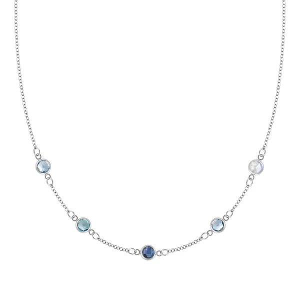 Personalized Classic 5 Birthstone Necklace in 14k Gold sold by Haverhill