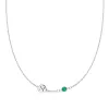 Personalized Classic 1 Letter & 1 Birthstone Necklace in 14k Gold (Single Spacing) sold by Haverhill