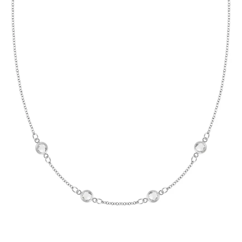 Personalized Classic 4 Birthstone Necklace in 14k Gold sold by Haverhill