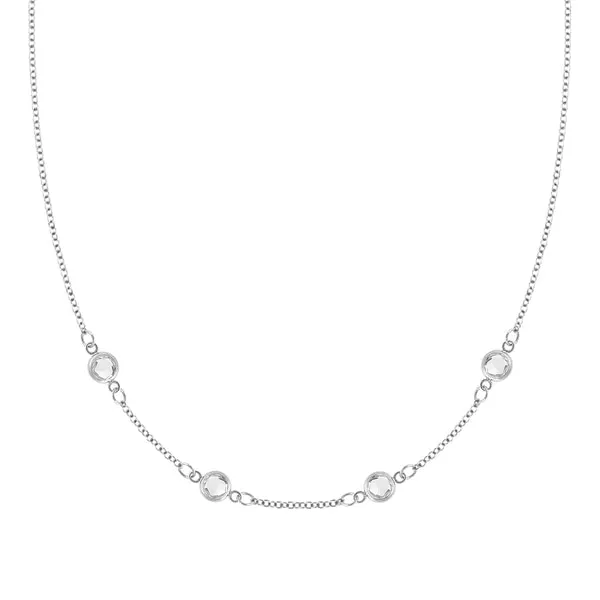 Personalized Classic 4 Birthstone Necklace in 14k Gold sold by Haverhill