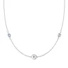 Personalized Classic 1 Letter & 2 Birthstone Necklace in 14k Gold sold by Haverhill