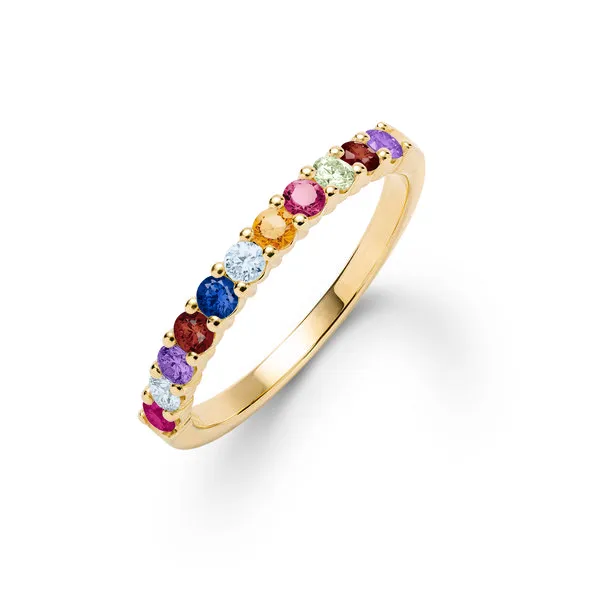 Personalized Rosecliff Birthstone Stackable Ring in 14k Gold sold by Haverhill