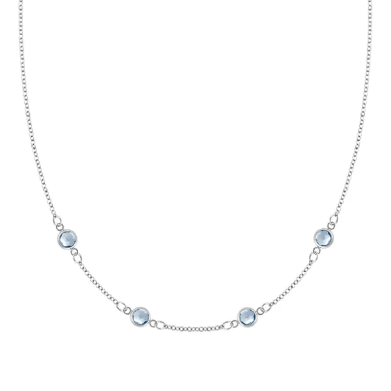 Personalized Classic 4 Birthstone Necklace in 14k Gold sold by Haverhill