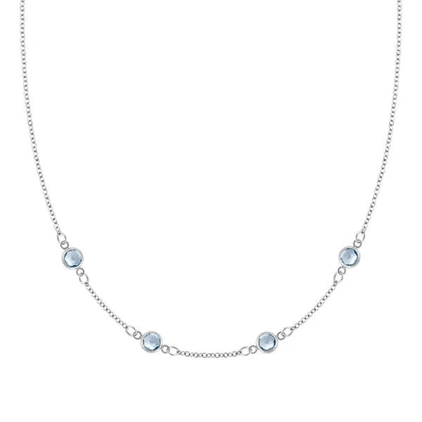 Personalized Classic 4 Birthstone Necklace in 14k Gold sold by Haverhill