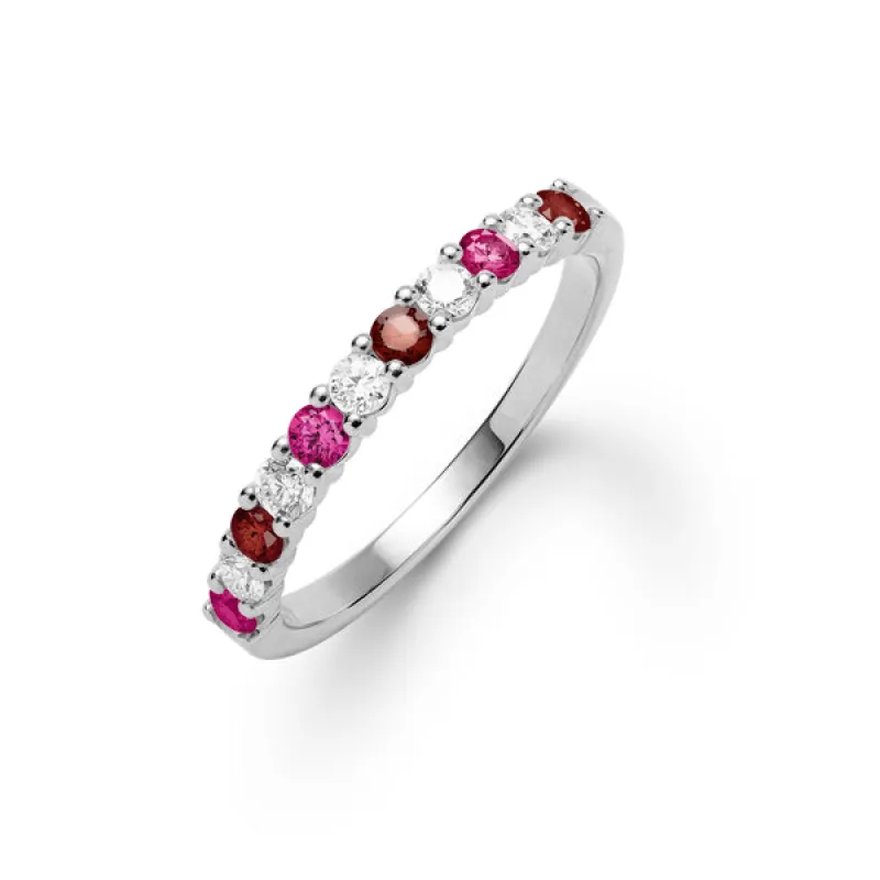 Personalized Rosecliff Birthstone Stackable Ring in 14k Gold sold by Haverhill