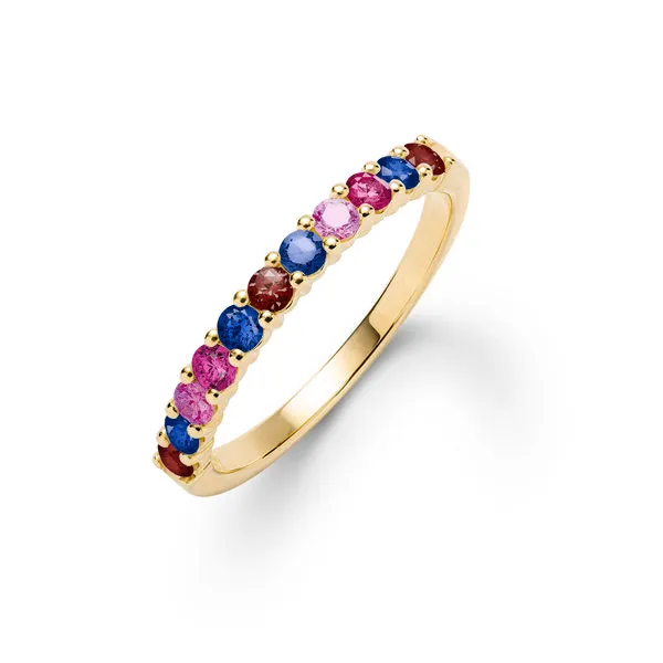 Personalized Rosecliff Birthstone Stackable Ring in 14k Gold sold by Haverhill