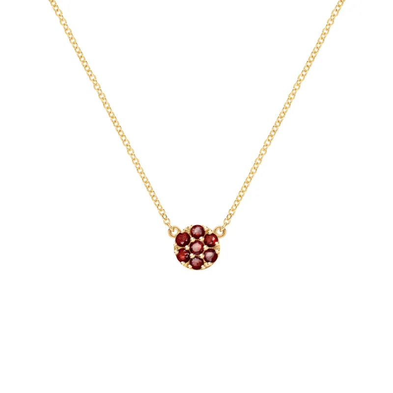 Rosecliff Garnet Mini Necklace in Solid 14k Gold (January) sold by Haverhill