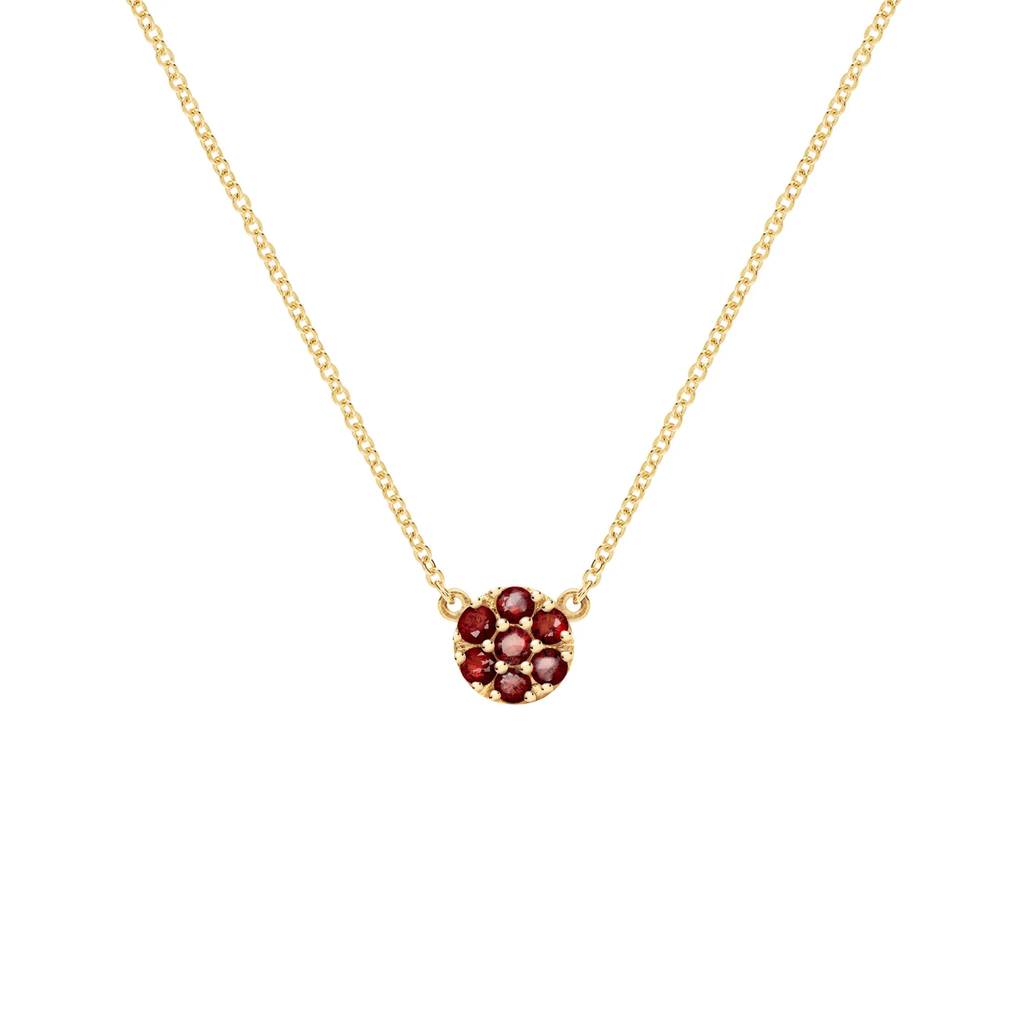 Rosecliff Garnet Mini Necklace in Solid 14k Gold (January) sold by Haverhill
