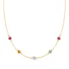 Personalized Classic 5 Birthstone Necklace in 14k Gold sold by Haverhill