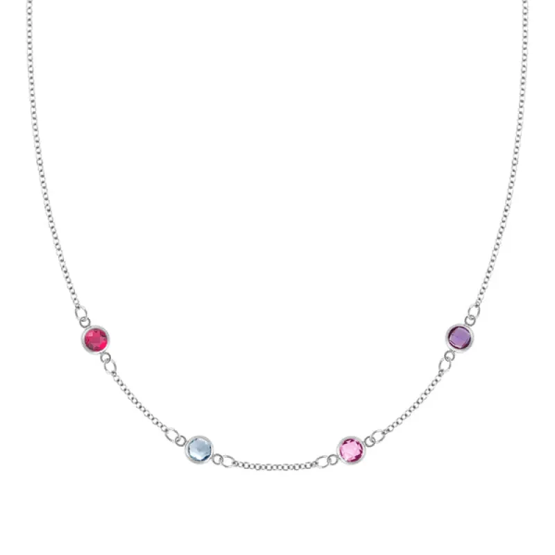 Personalized Classic 4 Birthstone Necklace in 14k Gold sold by Haverhill