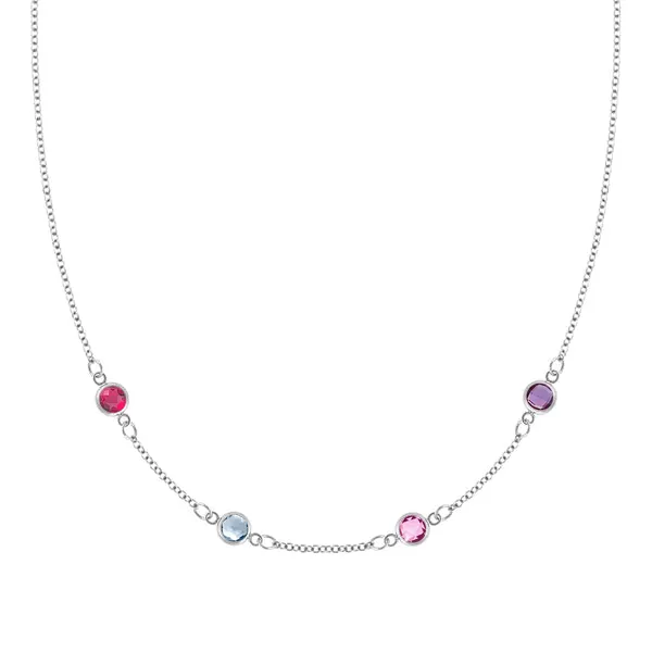 Personalized Classic 4 Birthstone Necklace in 14k Gold sold by Haverhill