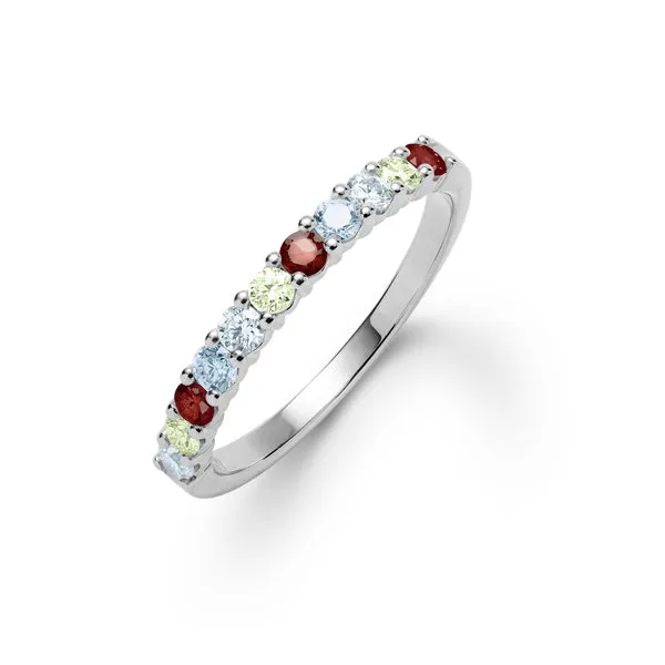 Personalized Rosecliff Birthstone Stackable Ring in 14k Gold sold by Haverhill