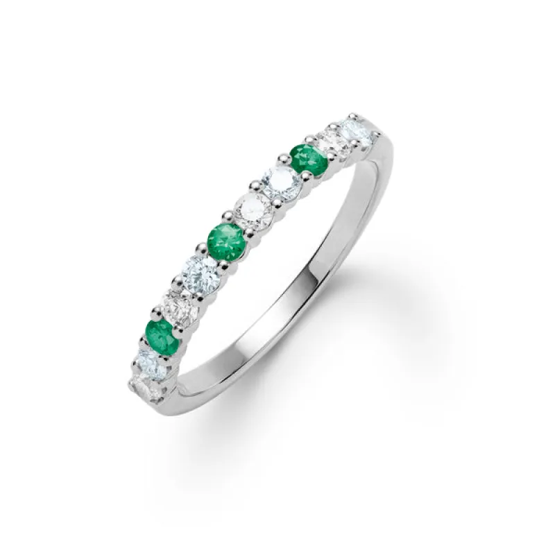 Personalized Rosecliff Birthstone Stackable Ring in 14k Gold sold by Haverhill