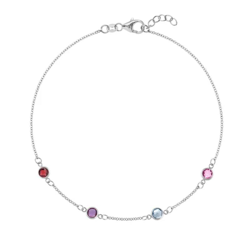 Personalized Classic 4 Birthstone Bracelet in 14k Gold sold by Haverhill