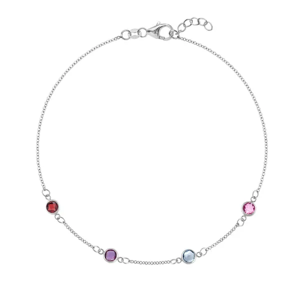 Personalized Classic 4 Birthstone Bracelet in 14k Gold sold by Haverhill