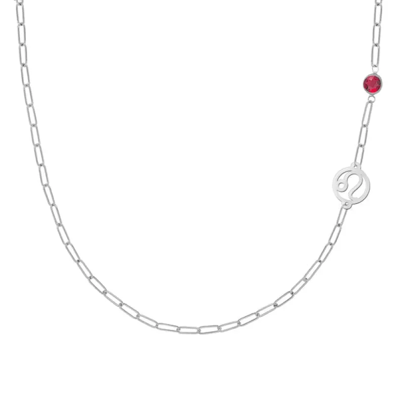 Personalized Zodiac & Birthstone Adelaide Mini Necklace in 14k Gold sold by Haverhill