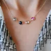 Personalized Grand 4 Connected Birthstone Necklace in 14k Gold sold by Haverhill