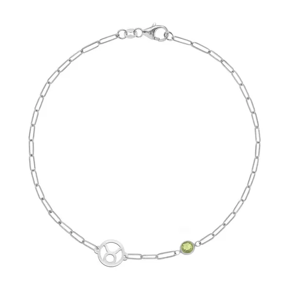 Personalized Zodiac & Birthstone Adelaide Mini Bracelet in 14k Gold sold by Haverhill