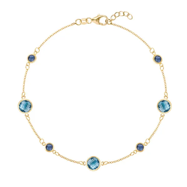 Personalized Bayberry Grand & Classic 7 Stone Bracelet in 14k Gold sold by Haverhill