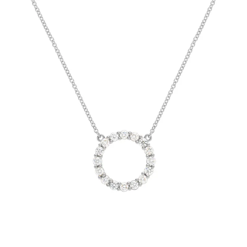 Personalized Rosecliff Circle Birthstone Necklace in 14k Gold sold by Haverhill